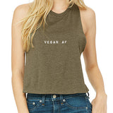 'Vegan AF' racerback cropped tank