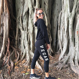 'Vegan' thigh print leggings