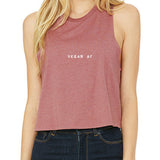 'Vegan AF' racerback cropped tank